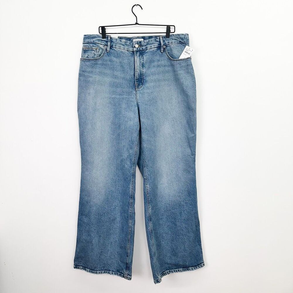 Good American Women’s Good Skate High Rise Wide Leg Indigo 756 - Picture 2 of 13